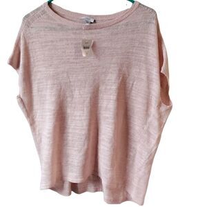 Nwt J.Jill Women's soft pink linen blend top size XS